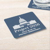 Project 2026 Vote for Democracy スクエアペーパーコースター (アングル)