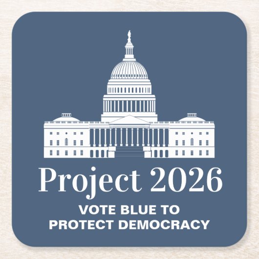 Project 2026 Vote for Democracy スクエアペーパーコースター (正面)