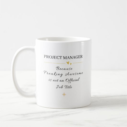 Project Manager Office Quote コーヒーマグカップ (左)