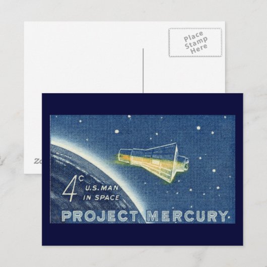 Project Mercury, U.S. Man in宇宙 ポストカード (正面/裏面)