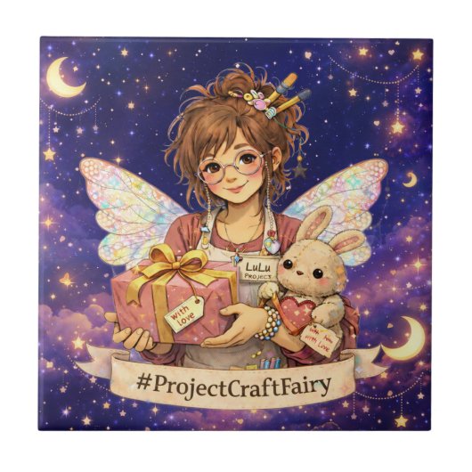 #ProjectCraftFairy NightMode  Ceramic Coaster タイル (正面)
