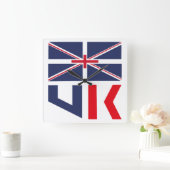 PROJECTED FLAG UK / ENGLAND BY MASANSER スクエア壁時計 (ホーム)
