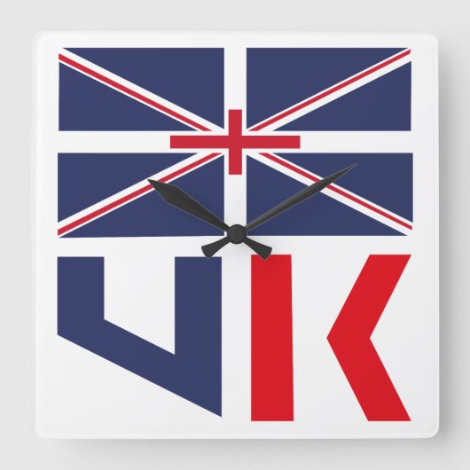PROJECTED FLAG UK / ENGLAND BY MASANSER スクエア壁時計 (正面)