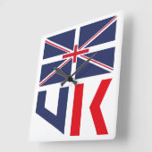 PROJECTED FLAG UK / ENGLAND BY MASANSER スクエア壁時計 (傾斜)