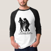 Prolookのスタジオの黒によってスリーブを付けられるティー Tシャツ (正面)