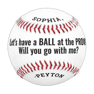 PROMまたはHOCOプロポーザルカおもしろいウト提案アイディア 野球ボール