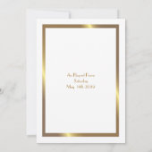 PROMシニア-ジュニア、ホワイト金ゴールドジオメトリ、アールデコ 招待状 (裏面)