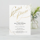 Prom招待状、金ゴールド・スクリプト・シニアプロム 招待状 (スタンド正面)