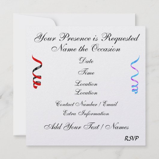 PROM王室のパーティー- SRF 招待状 (裏面)