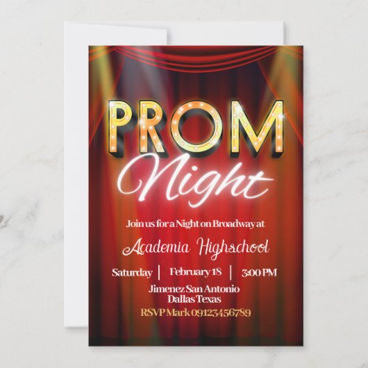 Prom Night - Broadway Invitation 招待状 (正面)