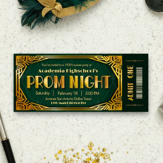 Prom Night - Gatsby Invitation Ticket Invitation 招待状