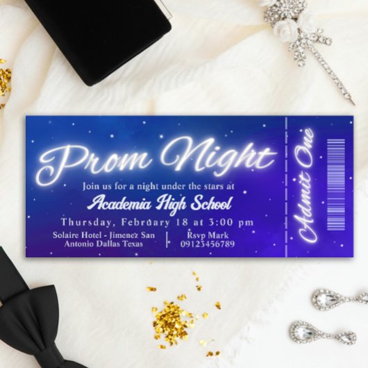 Prom Night - Under the Stars Ticket Invitation 招待状