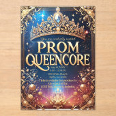 Prom Queencore招待状:素晴らし王室のテーマ アクリル招待状 (正面)