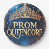 Prom Queencore招待状:素晴らし王室のテーマ ペーパープレート (正面)