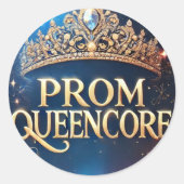 Prom Queencore招待状:素晴らし王室のテーマ ラウンドシール (正面)