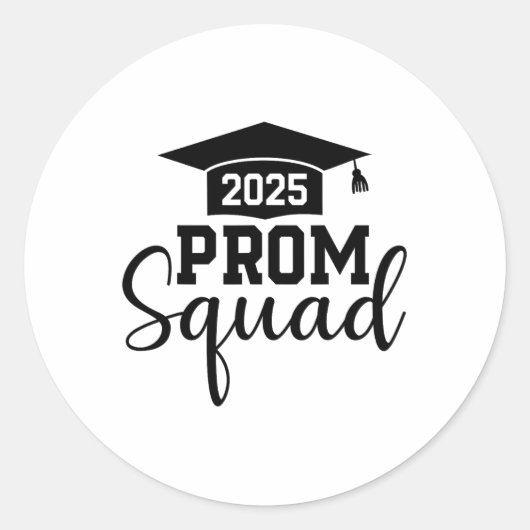 Prom Squad 2025年おもしろい卒業Prom Cl Of 2025 1 ラウンドシール (正面)