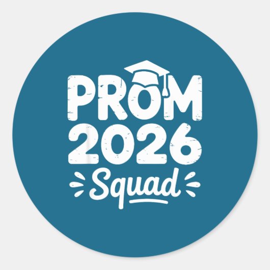 Prom Squad 2026 Graduate Funny ラウンドシール (正面)