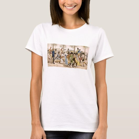 Promenade at Longchamps, 1802 (版木、銅版、版画) Tシャツ (正面)