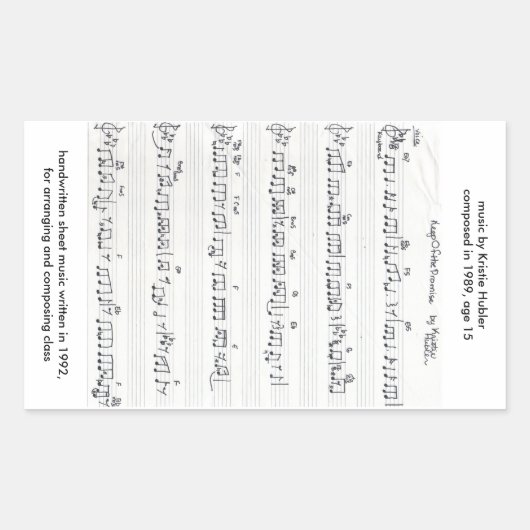 Promise保 Handshed Sheet Music 長方形シール (正面)