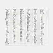 Promise保 Song Sheetミュージックノート フリースブランケット (正面(横))