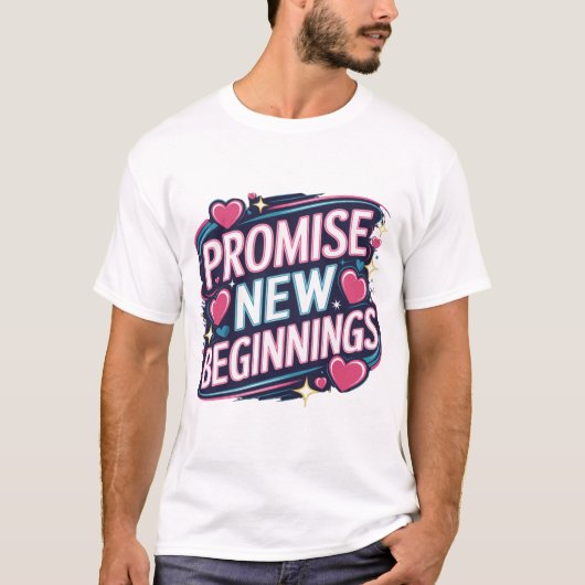 Promise New Beginnings感動的デザイン Tシャツ (正面)