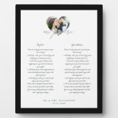 Promise Newlywedsの結婚Vowsハート写真 フォトプラーク (正面)