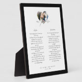 Promise Newlywedsの結婚Vowsハート写真 フォトプラーク (側面)