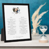 Promise Newlywedsの結婚Vowsハート写真 フォトプラーク (側面)