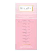 PROMO価格サービス一覧シックモダンピンクグラデーション色 ラックカード (正面)