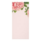 PROMO PRICE SERVICES LISTピンク牡丹の花フローラ ラックカード (裏面)