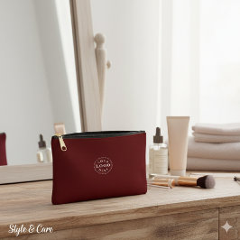 Promote Your Brand Maroon Small Custom アクセサリーポーチ