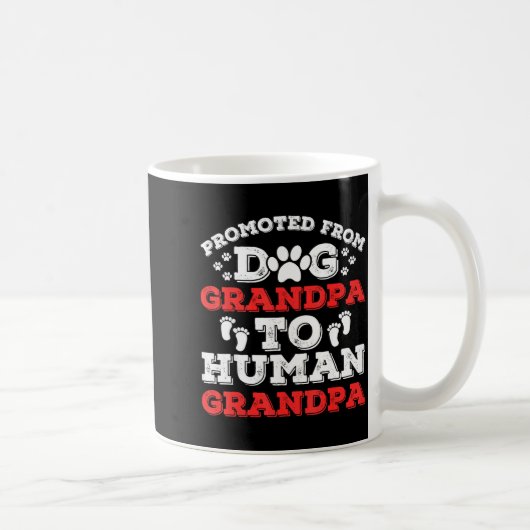 Promoted From Dog Grandpa To Human Grandpa Funny N コーヒーマグカップ (右)