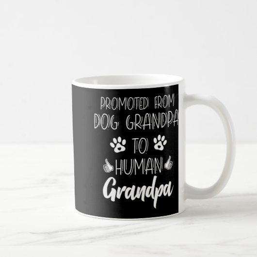 Promoted From Dog Grandpa To Human Grandpa New Gra コーヒーマグカップ (右)
