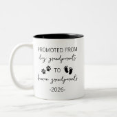 Promoted From Dog Grandparents To Human 2026  ツートーンマグカップ (左)
