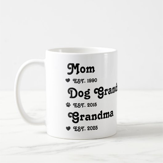Promoted From Dog Grandparents To Human Grandma コーヒーマグカップ (左)