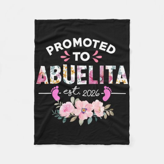 Promoted To Abuelita Est 2026 New Spanish Grandma  フリースブランケット (正面)
