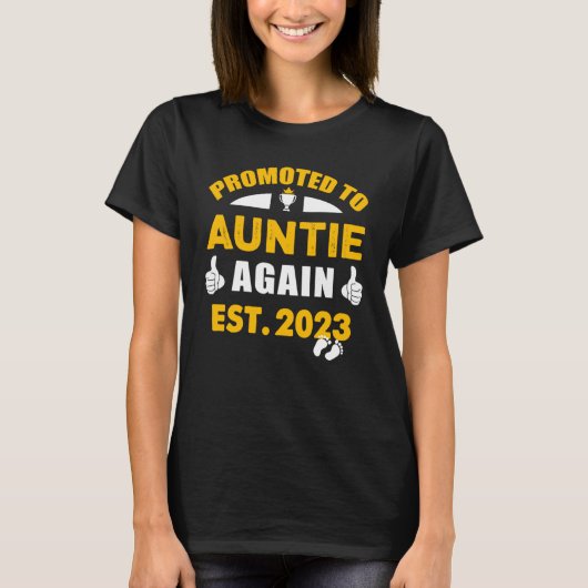 Promoted To Auntie Again 2023 Pregnancy Announceme Tシャツ (正面)