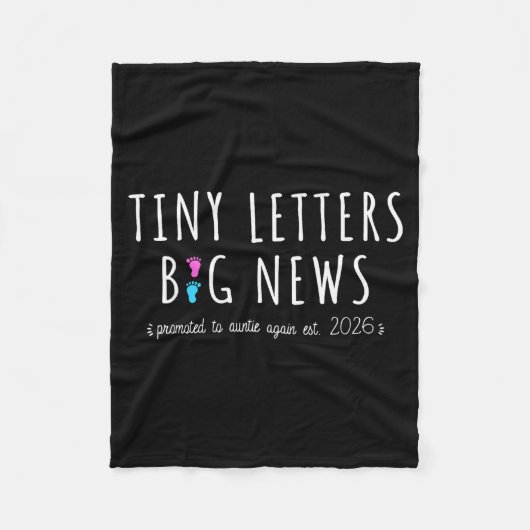 Promoted To Auntie Again 2026-2nd Baby Announcemen フリースブランケット (正面)