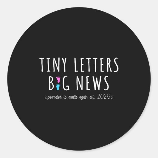 Promoted To Auntie Again 2026-2nd Baby Announcemen ラウンドシール (正面)