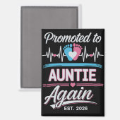 Promoted To Auntie Again Est 2026 Pregnancy Reveal マグネット (正面/裏面)