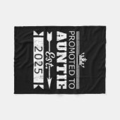 Promoted To Auntie Est 2025 Funny New Aunt Reveal  フリースブランケット (正面(横))