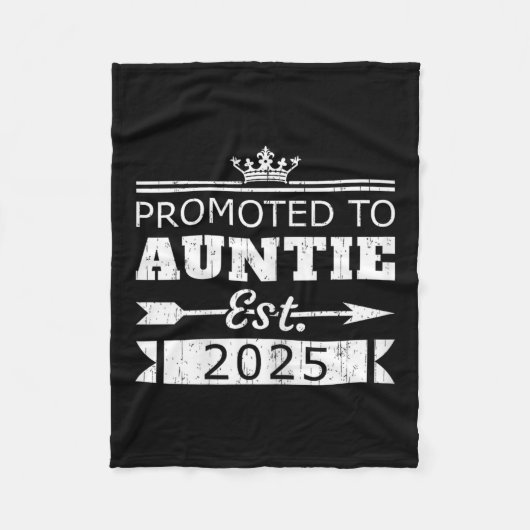 Promoted To Auntie Est 2025 Funny New Aunt Reveal  フリースブランケット (正面)