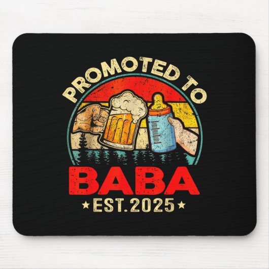 Promoted To Baba Est 2025 Vintage  マウスパッド (正面)