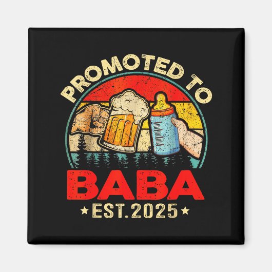 Promoted To Baba Est 2025 Vintage  マグネット (正面)