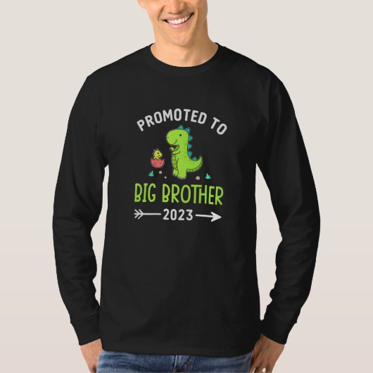 Promoted To Big Brother 2023 Dinosaur Boys Sibling Tシャツ (正面)