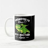Promoted To Big Brother Again Dinosaur Lover Gift  コーヒーマグカップ (左)