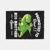 Promoted To Big Brother Again Dinosaur Lover Gift  フリースブランケット (正面(横))