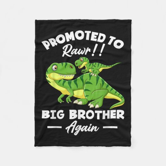 Promoted To Big Brother Again Dinosaur Lover Gift  フリースブランケット (正面)