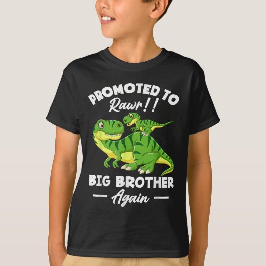 Promoted To Big Brother Again Dinosaur Lover Gift  Tシャツ (正面)