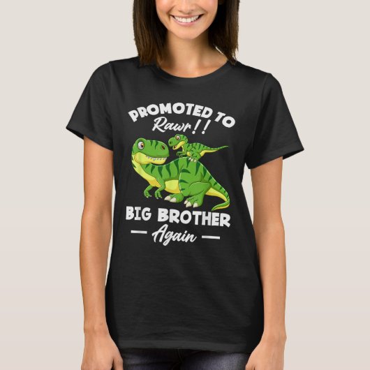 Promoted To Big Brother Again Dinosaur Lover Gift  Tシャツ (正面)
